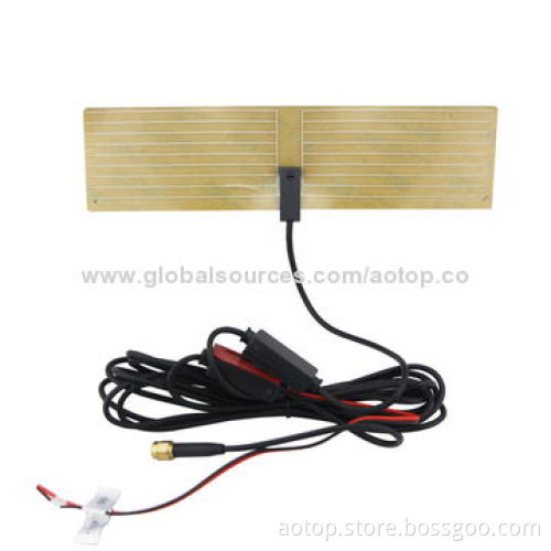 Hot Selling Car Active Film Antenna for Digital TV Boxes with VHF/UHF, SMA Brass Connector, 5m Cable